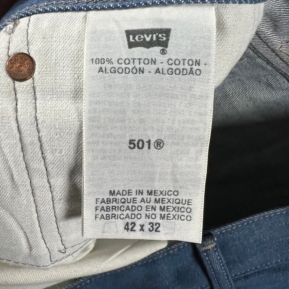 Levi's‎ 501XX Original Fit Blue Jeans Button Fly Mens Measures Size 42x30 Baggy - Picture 12 of 16